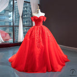 Red Wedding Dress Bridal Wedding Korean Style off-Shoulder Lace Small Tail Colored Mesh Pettiskirt - Bright red / Customized Dress - $400.69