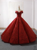 Red Wedding Dress Bridal Mori Super Fairy Dream off-Shoulder Trailing Maternity Pettiskirt - Wine Red / Custom Service - $499.99