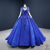 Red Wedding Dress Bride Solo Pettiskirt High-End Temperament Trailing Dress for Women - Sapphire Blue / Customized Dress - $895.67