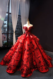 Red Wedding Dress Bride Solo Pettiskirt Temperament Evening Dress for Women