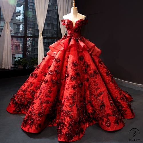 Red Wedding Dress Bride Solo Pettiskirt Temperament Evening Dress for Women - Wine Red / Customized - $551.54