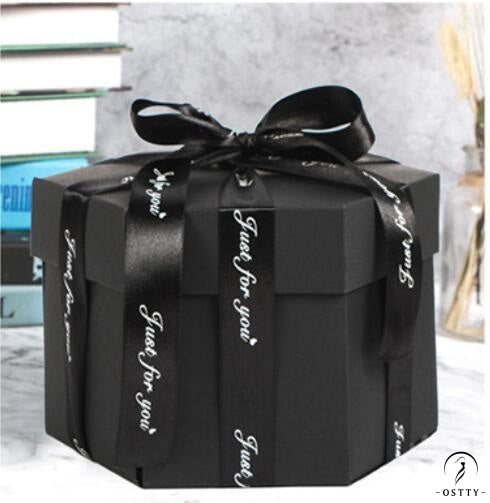 Surprise Explosion Box DIY Handmade Scrapbook Photo Album Wedding Gift Box for Valentine Christmas Gift Boxes - black - $39.99