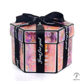 Surprise Explosion Box DIY Handmade Scrapbook Photo Album Wedding Gift Box for Valentine Christmas Gift Boxes - violet flower - $39.99
