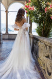 Vintage Boho Wedding Dress Short Sleeve A Line Wedding Gowns - $239.90
