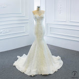 Wedding Bride Fishtail Gown Women’s Trailing Wedding Wedding Veil Beauty Performance Costume - White / Customized Service - $699.99