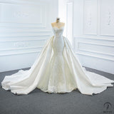 Wedding Bride Fishtail Gown Women’s Trailing Wedding Wedding Veil Beauty Performance Costume - White / Customized Service - $699.99