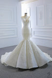Wedding Dress Bride Wedding Fishtail Small Trailing Dress Female Slimming Princess Solo Pettiskirt - White / Customized Service - $499.99