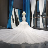 Wedding Dress Super Fairy Mori Style Dream Tube Top Fishtail Trailing Solo Pettiskirt Temperament Wedding Dress for Women - White / 