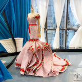 Wedding Performance Dress off-Shoulder Fishtail Temperament Solo Pettiskirt - $599.99