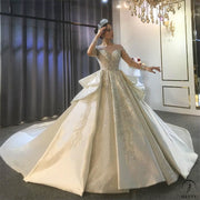 White Long Sleeves Beading Wedding Dress OS3927