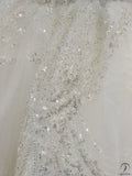 White O Neck Long Sleeves Wedding Dress Ball Gown OS867 - White Wedding Dresses $1,155.99